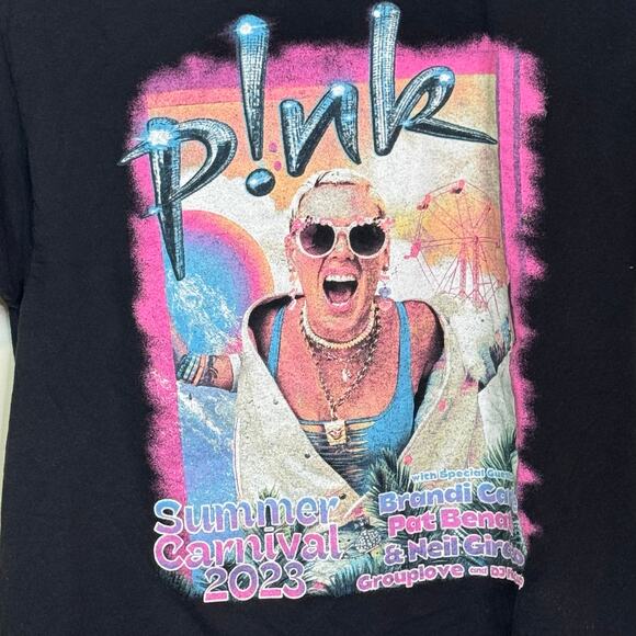 P!nk 2023 Summer Carnival Tour Medium Tour T-Shirt  Brandi Carlile Pat Benatar - Picture 2 of 5